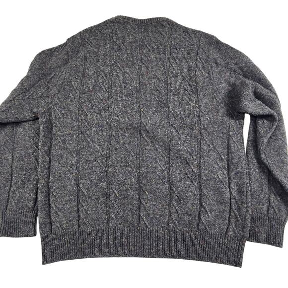 VTG Pendleton Country Traditions Sweater Gray Cable Knit Mens XL Fisherman Wool - Picture 4 of 8